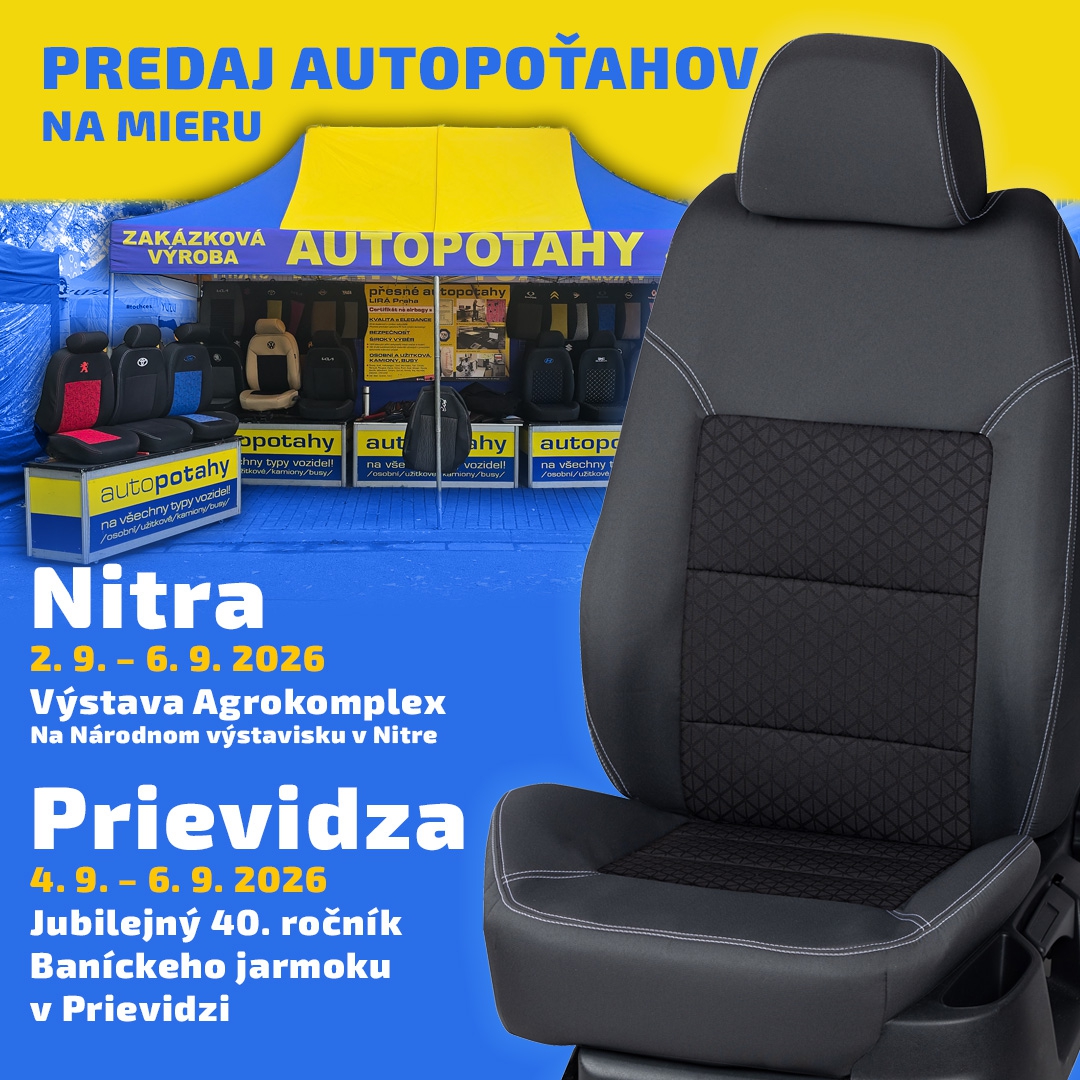 Nitra 2. 9. – 6. 9. 2026, Prievidza 4. 9. – 6. 9. 2026